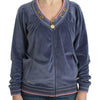Cavalli Blue velvet zipup sweater