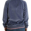 Cavalli Blue velvet zipup sweater