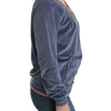 Cavalli Blue velvet zipup sweater