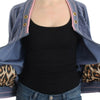 Cavalli Blue velvet zipup sweater
