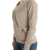 Cardigan zippé beige Cavalli avec détails dorés