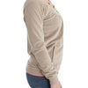 Cardigan zippé beige Cavalli avec détails dorés
