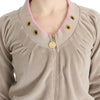 Cardigan zippé beige Cavalli avec détails dorés