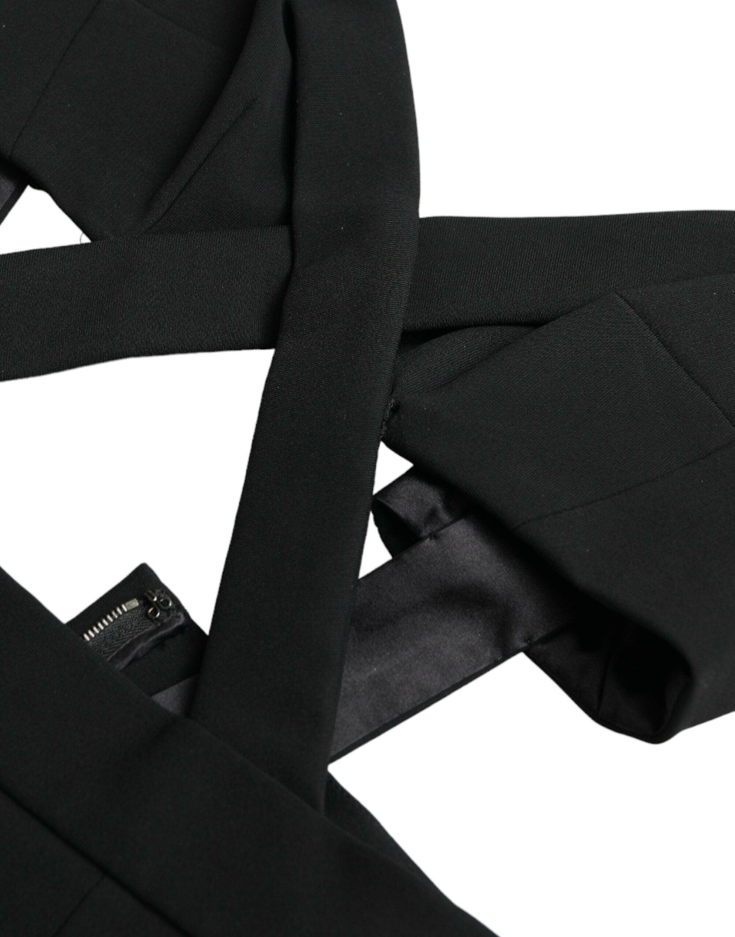 Dolce &amp; Gabbana – Schwarzes, ärmelloses, figurbetontes Midikleid mit Cut-outs