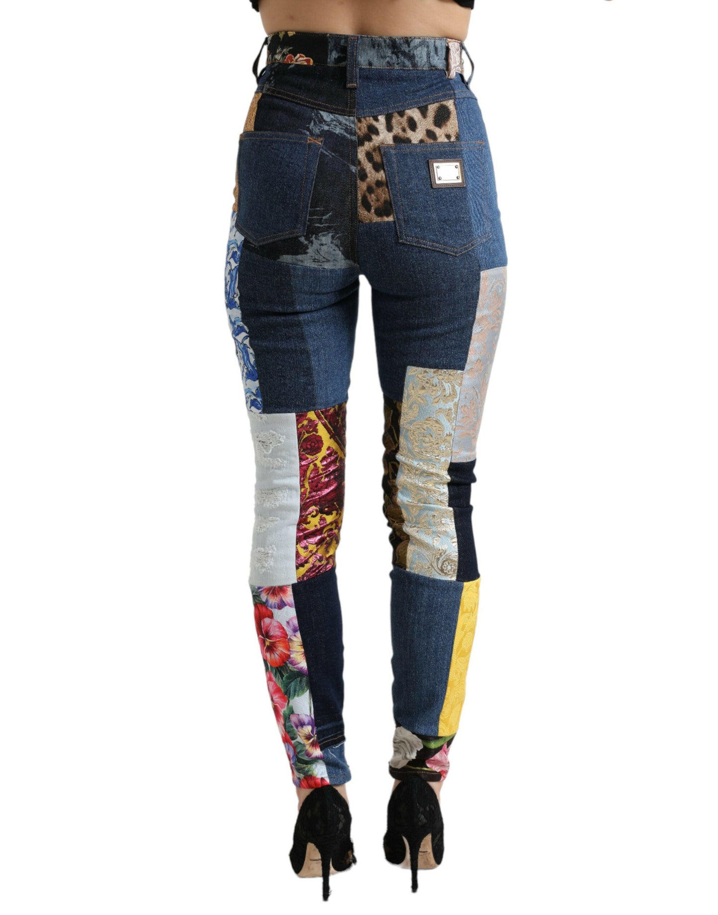 Dolce &amp; Gabbana – Mehrfarbige GRACE Skinny-Jeans im Patchwork-Stil