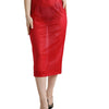 Jupe mi-longue transparente taille haute rouge chic Dolce &amp; Gabbana