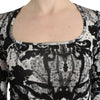 Cavalli Black Printed Sheath Dress