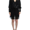 Cavalli Black long sleeve silk dress