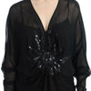 Cavalli Black long sleeve silk dress