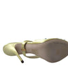 Dolce & Gabbana Yellow Satin Crystal Mary Janes Sandals