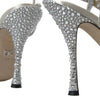 Dolce & Gabbana Silver Crystal Ankle Strap Sandals Shoes