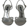 Dolce & Gabbana Silver Crystal Ankle Strap Sandals Shoes