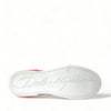 Dolce & Gabbana White Red Lace Up Womens Low Top Sneakers Shoes