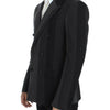 Dolce & Gabbana Gray striped wool stretch blazer