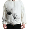Dolce & Gabbana White Floral Print Hooded Pullover Sweater