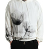 Dolce & Gabbana White Floral Print Hooded Pullover Sweater