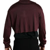 Dolce & Gabbana Maroon Viscose Turtleneck Pullover Sweater