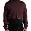 Dolce & Gabbana Maroon Viscose Turtleneck Pullover Sweater