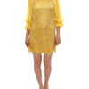 Dolce & Gabbana Yellow lace crystal mini dress