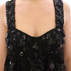 Dolce & Gabbana Black floral crystal embedded dress
