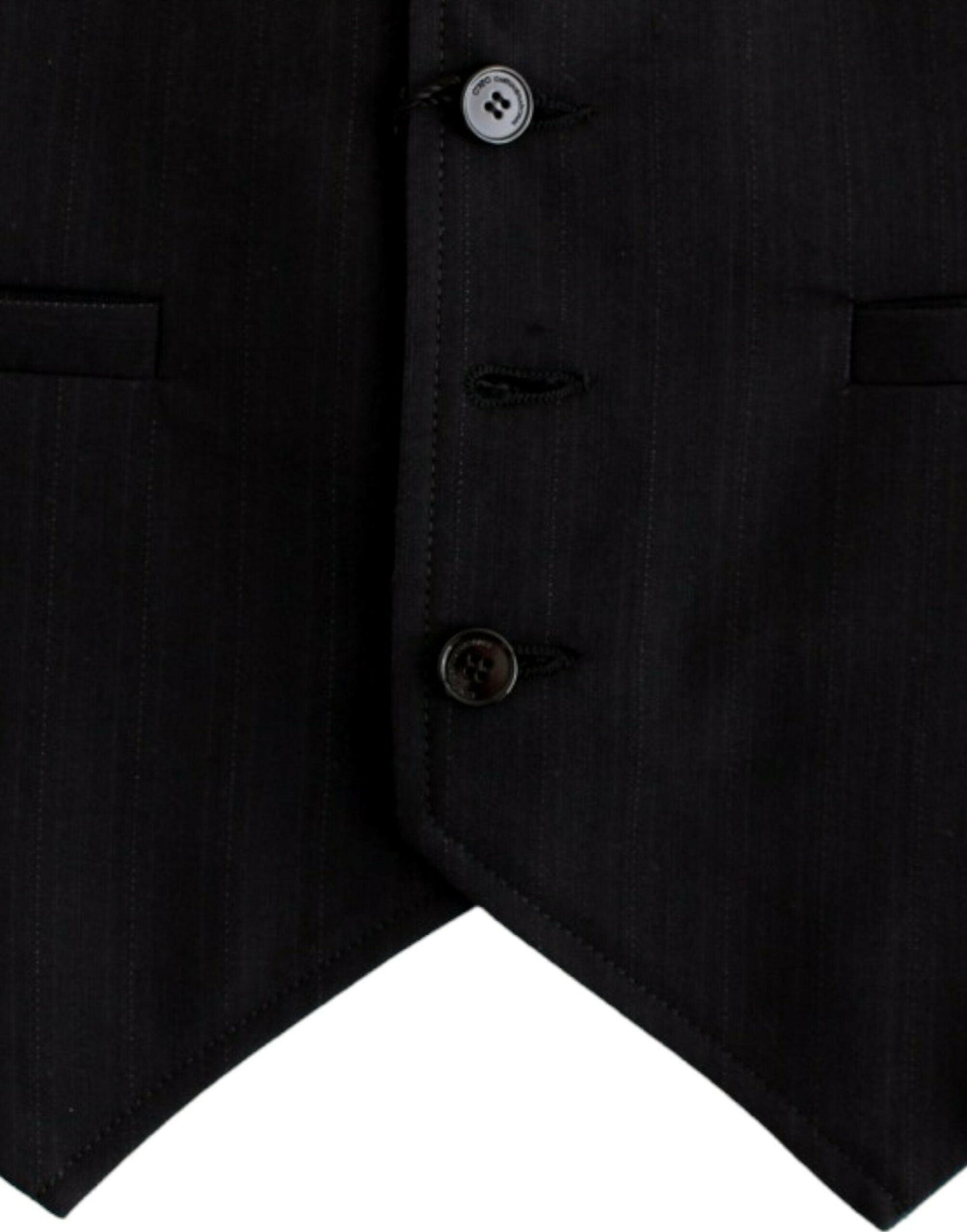 Costume National – Freizeitweste aus schwarz gestreifter Baumwolle