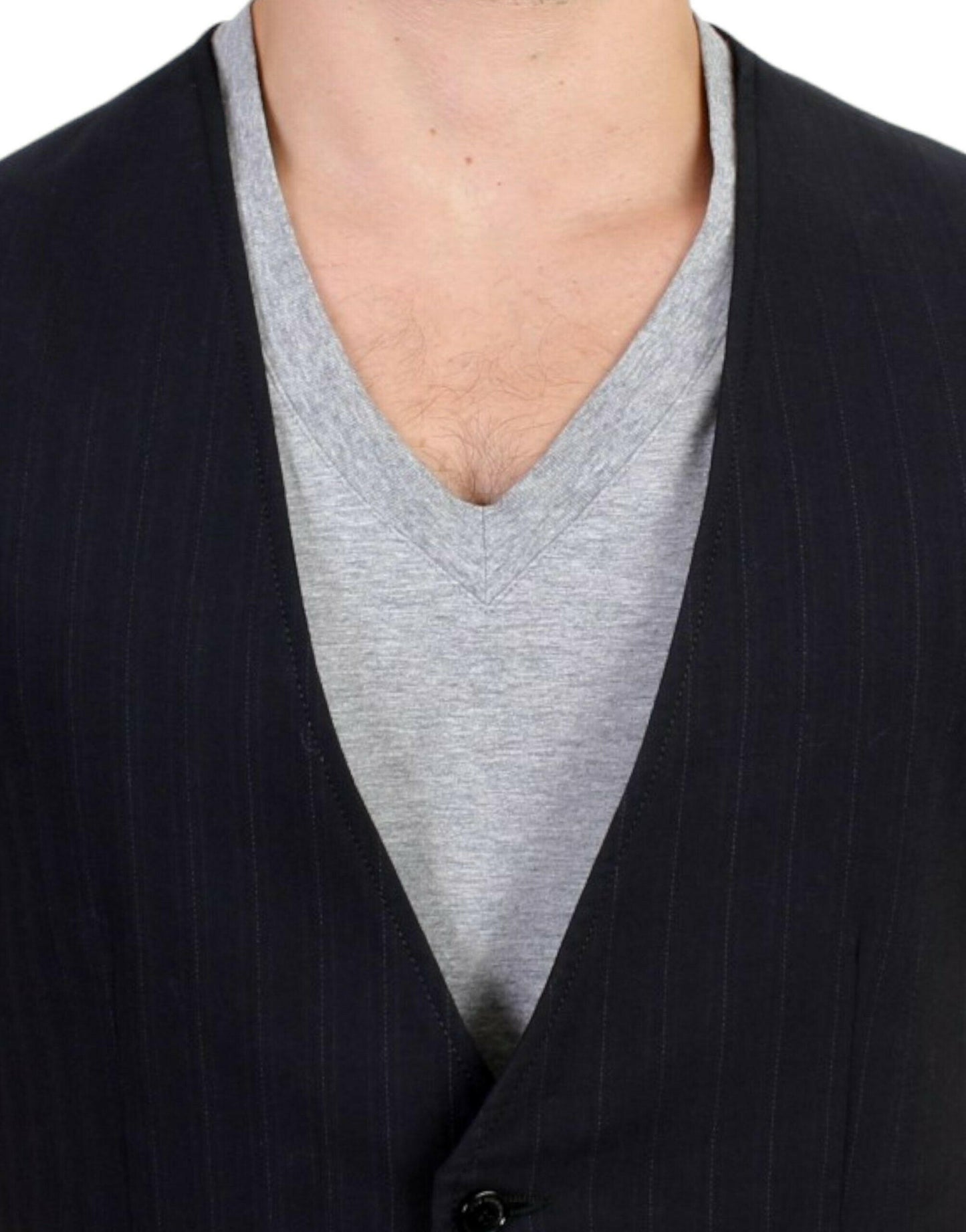 Costume National – Freizeitweste aus schwarz gestreifter Baumwolle