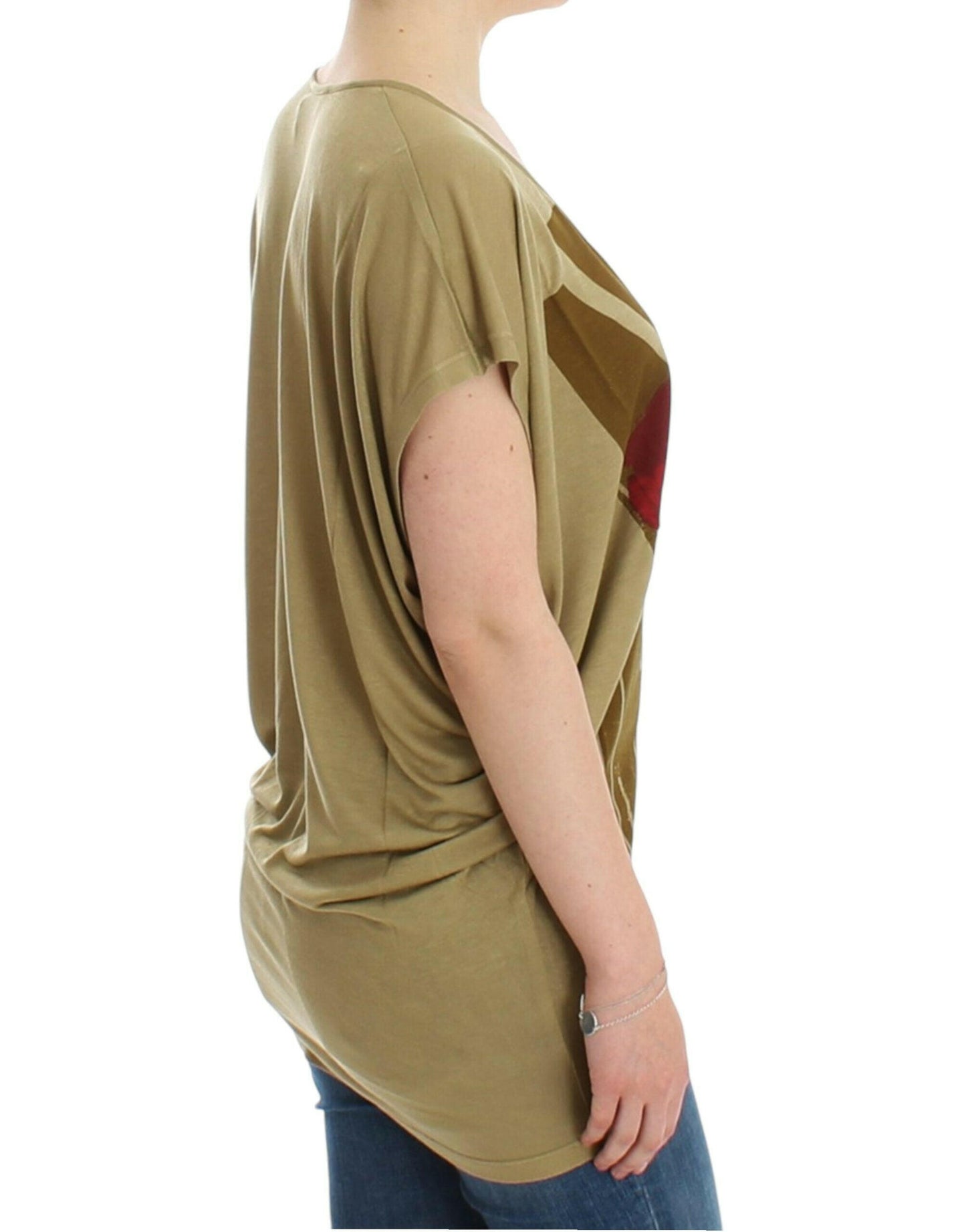 Costume National – Kurzärmliges T-Shirt mit grünem Aufdruck