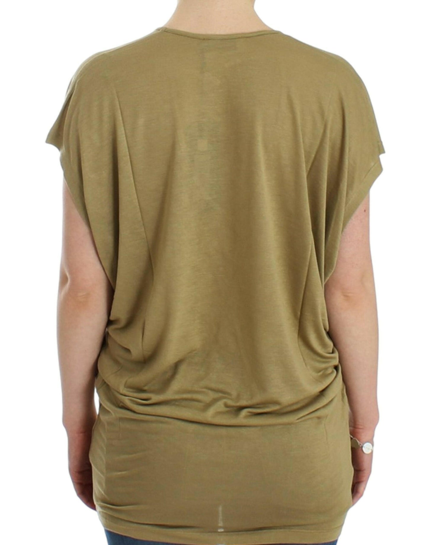 Costume National – Kurzärmliges T-Shirt mit grünem Aufdruck