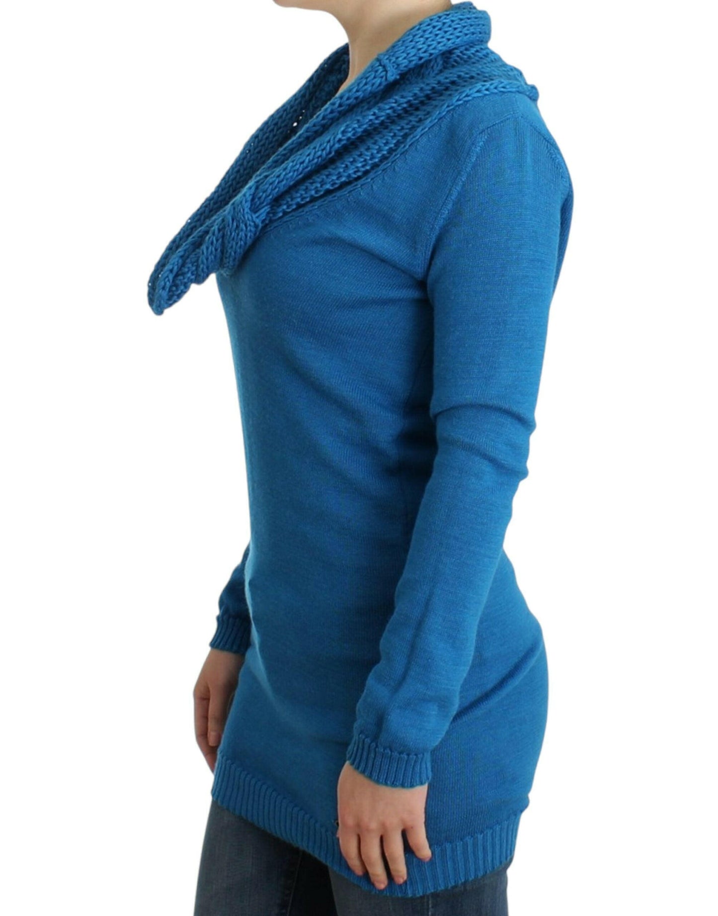 Costume National – Blauer Strickpullover mit Rundhalsausschnitt