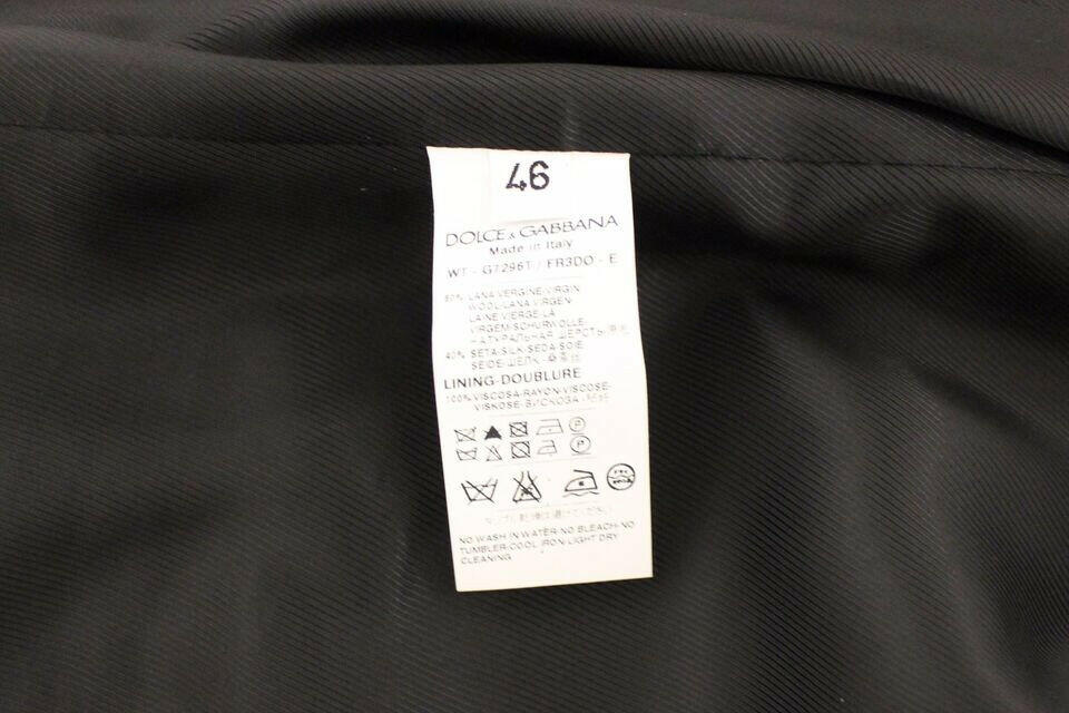 Dolce &amp; Gabbana Chic Robe Gilet en Laine et Soie à Rayures Noires