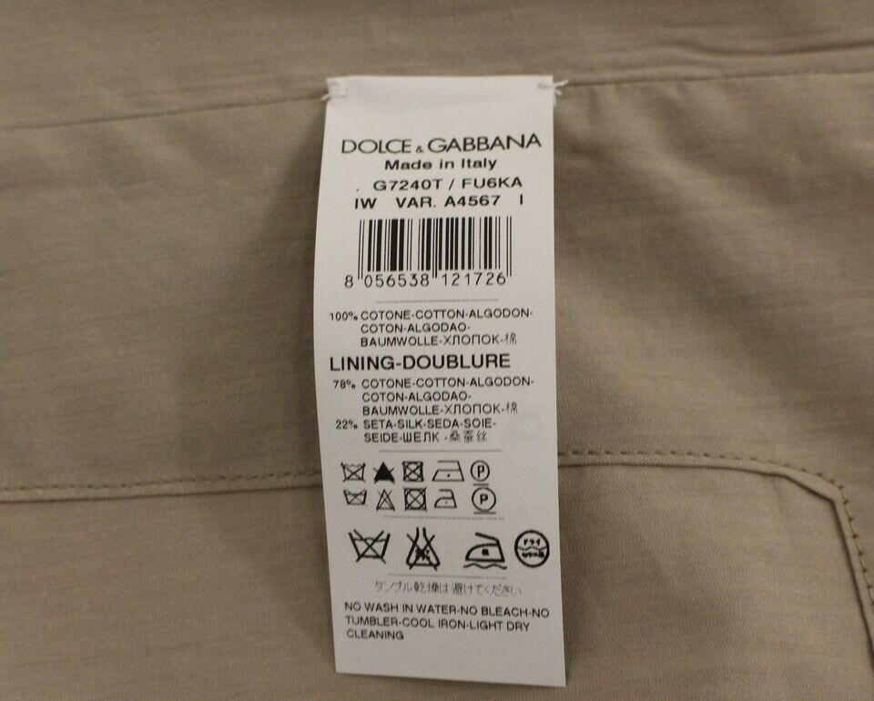 Dolce &amp; Gabbana – Schmal geschnittene Weste aus Baumwolle in Beige mit Knopfleiste vorne