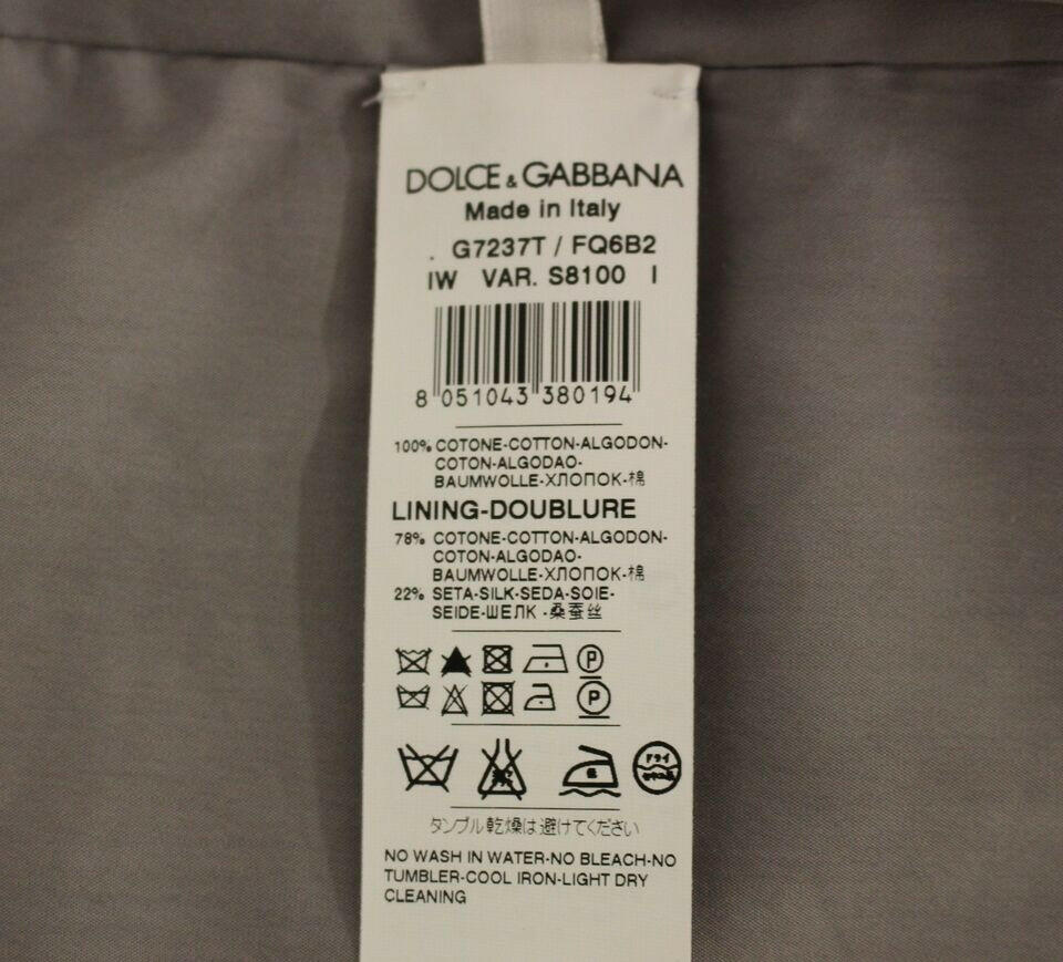 Dolce &amp; Gabbana – Graue Slim Fit-Weste aus Baumwolle mit Knopfleiste vorne
