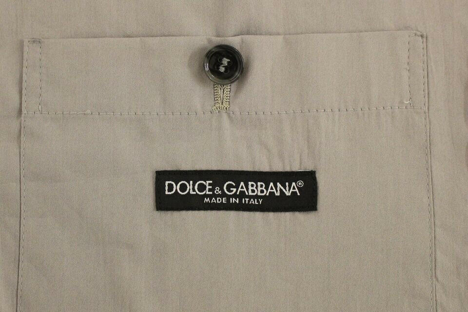Dolce &amp; Gabbana – Graue Slim Fit-Weste aus Baumwolle mit Knopfleiste vorne