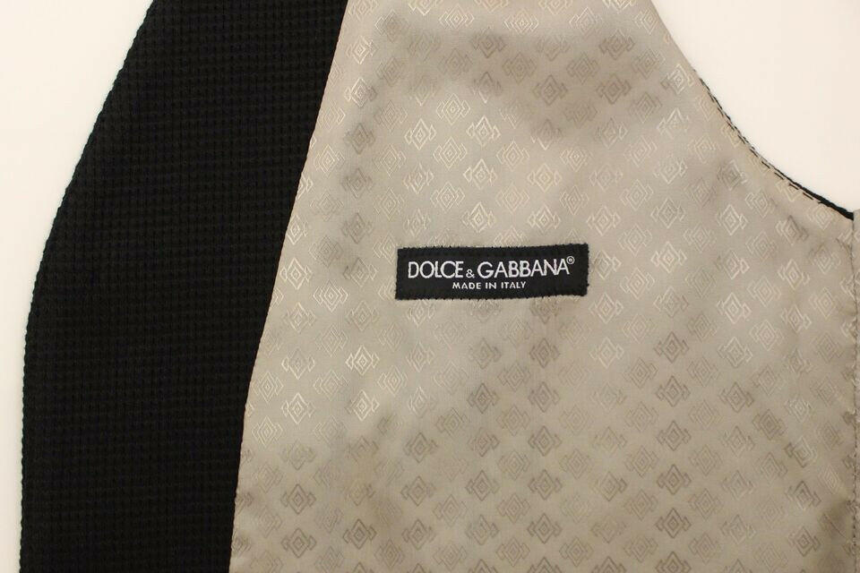 Dolce &amp; Gabbana – Schwarze Anzugweste aus Baumwolle mit Blazer