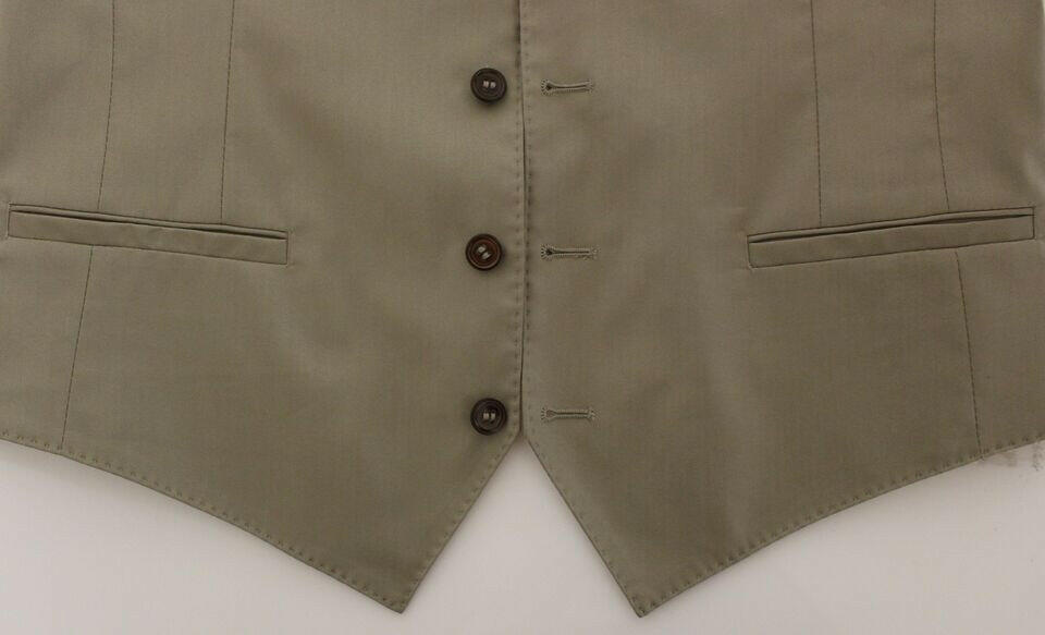 Dolce &amp; Gabbana Beige Baumwollkleid Weste Blazer Jacke