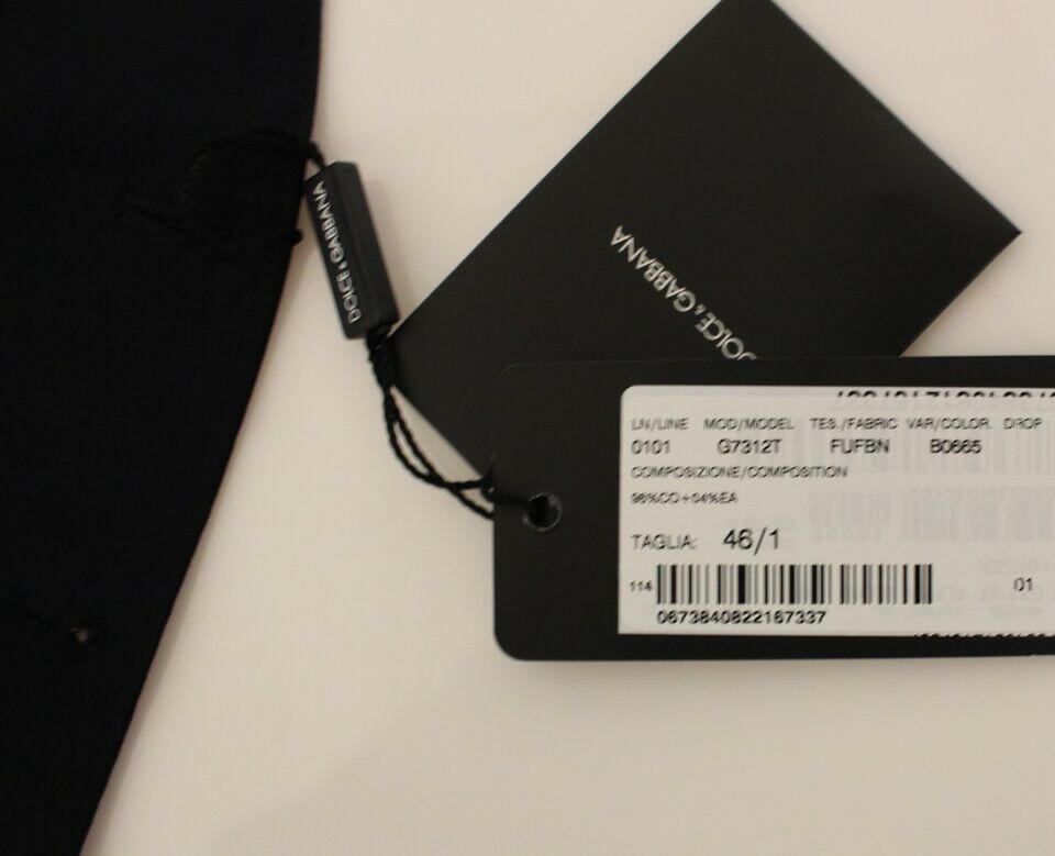 Dolce &amp; Gabbana – Blauer Blazer aus Baumwollstretch