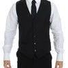 Dolce &amp; Gabbana – Schwarzer Stretch-Westenblazer aus Wolle und Seide