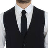 Dolce & Gabbana Gray Striped Wool Silk Dress Vest Gilet