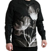 Dolce & Gabbana Black Floral Cotton Collared Long Sleeves Men Shirt