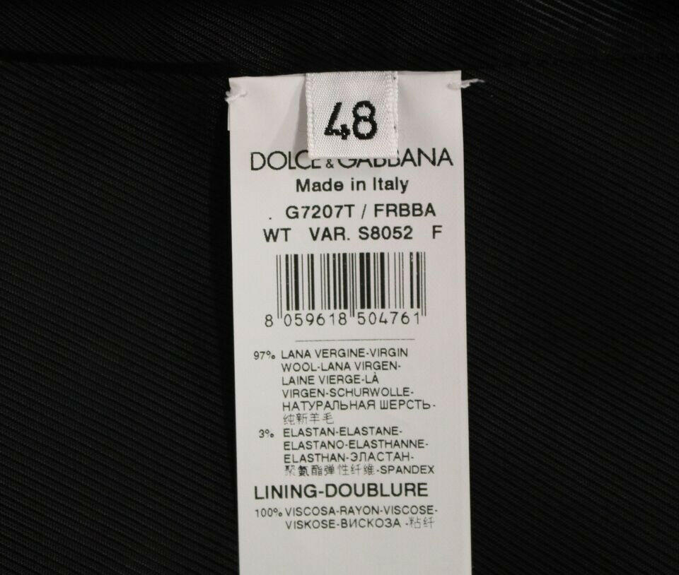 Dolce &amp; Gabbana Grau gestreifte Wollweste mit Logo