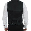 Dolce & Gabbana Gray Striped Wool Single Breasted Vest