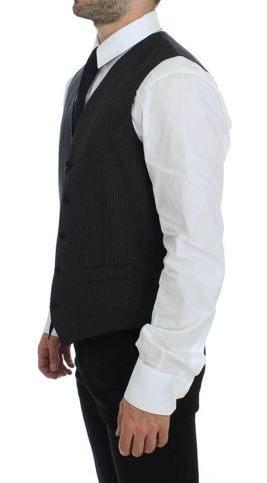 Dolce &amp; Gabbana Élégant gilet à rayures grises