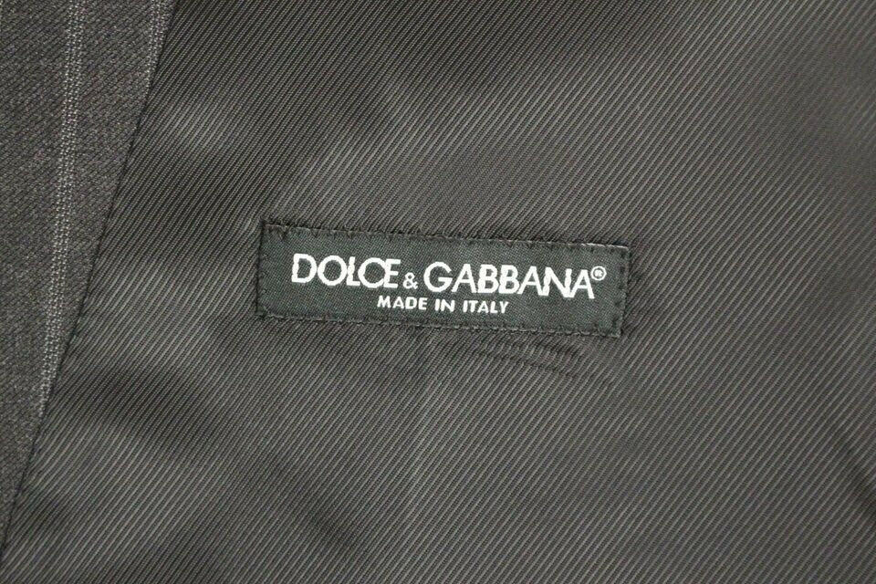 Dolce &amp; Gabbana Élégant gilet en laine à rayures grises