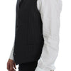 Dolce &amp; Gabbana Élégant gilet en laine à rayures grises