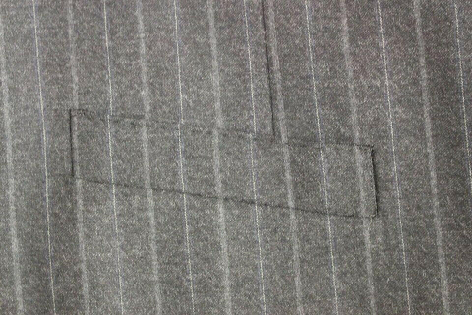 Dolce &amp; Gabbana Grau gestreifte Wollweste mit Logo