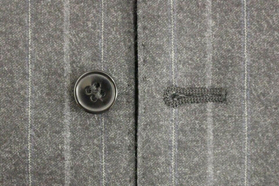 Dolce &amp; Gabbana Grau gestreifte Wollweste mit Logo