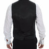Dolce & Gabbana Gray Striped Wool Logo Vest Gilet Vests