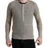 Pull Henley en cachemire beige élégant Dolce &amp; Gabbana
