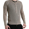Pull Henley en cachemire beige élégant Dolce &amp; Gabbana