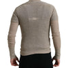 Pull Henley en cachemire beige élégant Dolce &amp; Gabbana